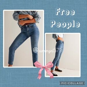 Free People We the Free Curvy High Risr Vintage Stovepipe Jeans